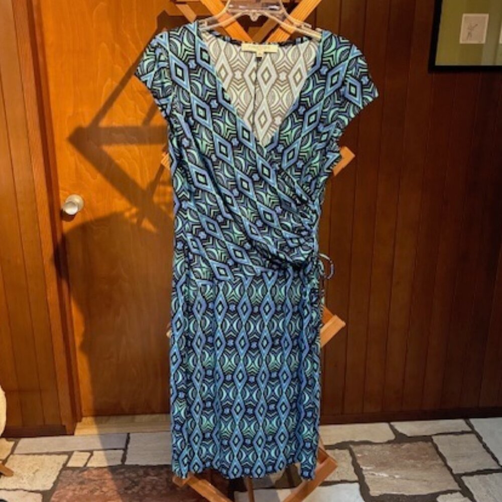 Evan Picone Geo Pattern Dress, Size 8